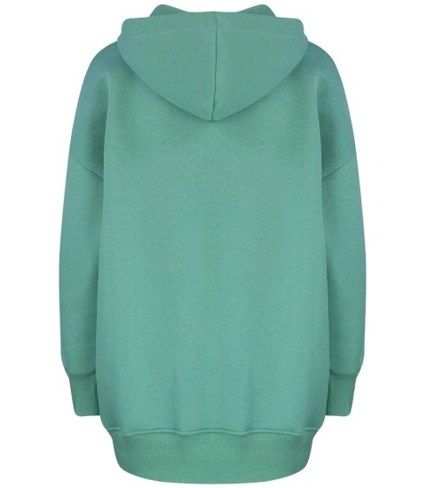 Ciepła gładka bluza oversize kaptur JANET (Zielony) Ciepła gładka bluza oversize kaptur JANET (Zielony)