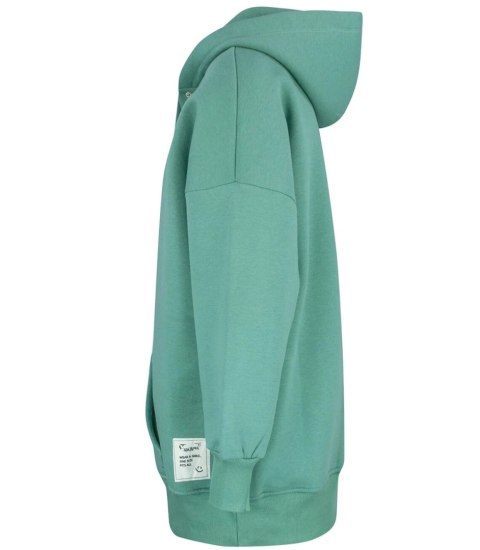 Ciepła gładka bluza oversize kaptur JANET (Zielony) Ciepła gładka bluza oversize kaptur JANET (Zielony)