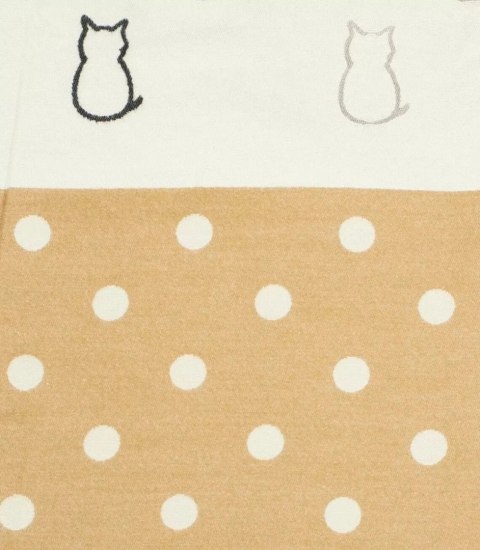 Ciepły szal szalik groszki koty patchwork dzianina (Wielokolorowy || Czarny)