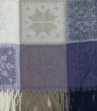 Ciepły szal szalik krata kratka dzianina długi (Fioletowy || Wielokolorowy)