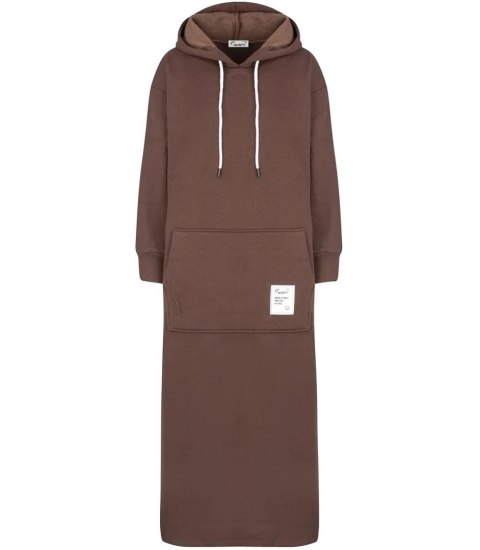Długa bluza sukienka dresowa ciepła AGATA (Brązowy) Długa bluza sukienka dresowa ciepła AGATA (Brązowy)