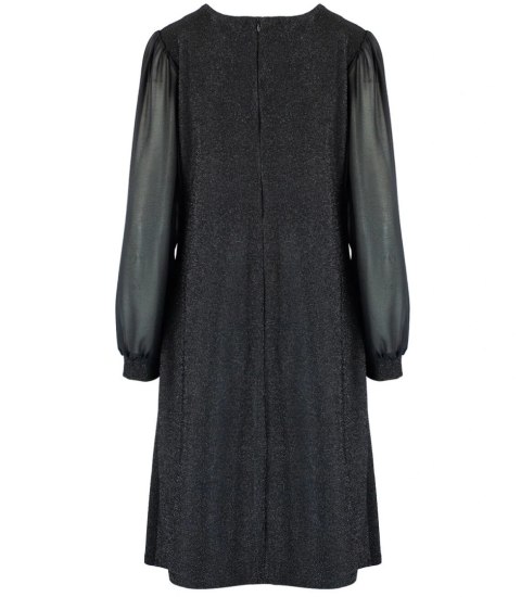 Elegancka sukienka trapezowa z brokatem i tiulem ELECTRA (Czarny) 40 Elegancka sukienka trapezowa z brokatem i tiulem ELECTRA (Czarny) 40
