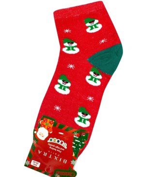 Świąteczne skarpety skarpetki Ciepłe Prezent MIKOŁAJ unisex 1 PARA (Czerwony) 39-42