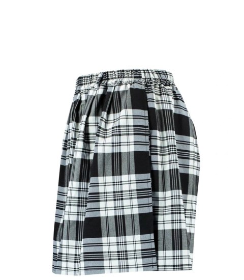 Szorty damskie spódnico spodenki w kratkę Elegancka plus size IZA (Wielokolorowy || Czarny) 46/48