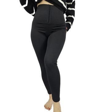 Wyszczuplające czarne legginsy wysoki stan S/M