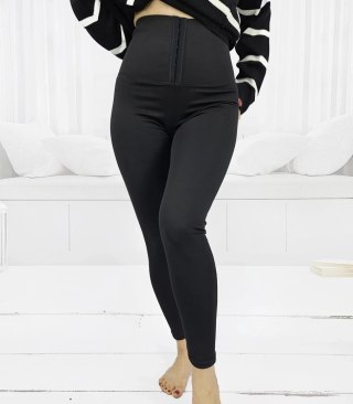 Wyszczuplające czarne legginsy wysoki stan S/M