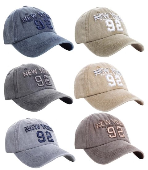 Czapka z daszkiem męska haft New York 92 Vintage (Brązowy) Czapka z daszkiem męska haft New York 92 Vintage (Brązowy)
