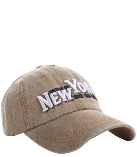 Czapka z daszkiem męska haft New York Vintage (Beżowy) Czapka z daszkiem męska haft New York Vintage (Beżowy)