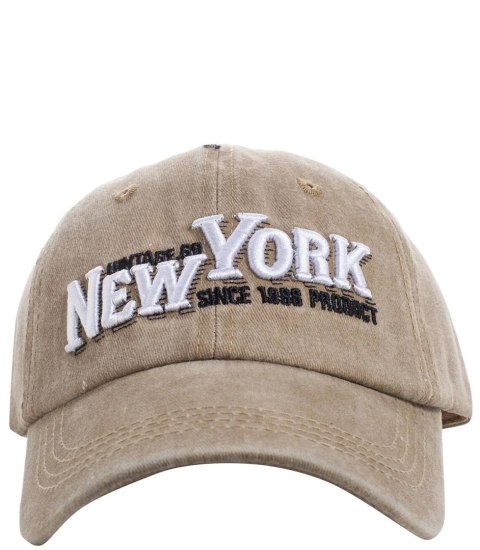 Czapka z daszkiem męska haft New York Vintage (Beżowy) Czapka z daszkiem męska haft New York Vintage (Beżowy)