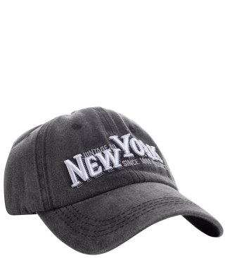 Czapka z daszkiem męska haft New York Vintage (Czarny)