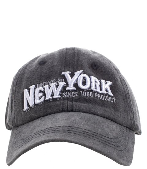 Czapka z daszkiem męska haft New York Vintage (Czarny) Czapka z daszkiem męska haft New York Vintage (Czarny)