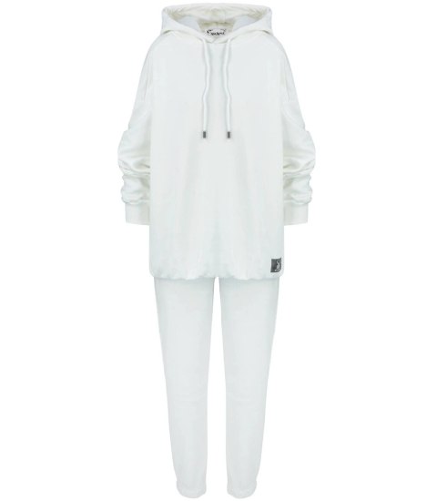 Dres sportowy bawełniany gładki oversize MARGARET (Biały) 42 Dres sportowy bawełniany gładki oversize MARGARET (Biały) 42