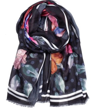 Stylowa chusta chustka szal wiskoza we wzory Elegancka 180cmx90cm (Wielokolorowy)