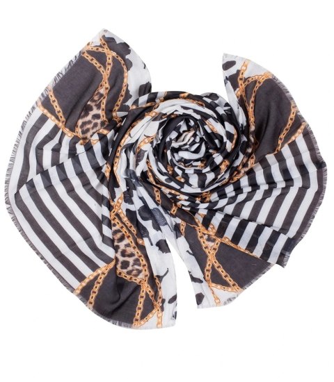 Stylowa chusta chustka szal wiskoza we wzory Elegancka 180cmx90cm (Wielokolorowy)