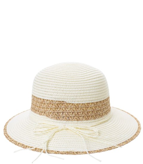 Damski kapelusz słomkowy chapeau-cloche złota nitka (Ecru) Damski kapelusz słomkowy chapeau-cloche złota nitka (Ecru)