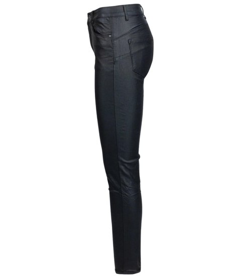 Damskie spodnie PUSH-UP woskowane skinny fit Eleganckie ADELA (Czarny) 42 Damskie spodnie PUSH-UP woskowane skinny fit Eleganckie ADELA (Czarny) 42