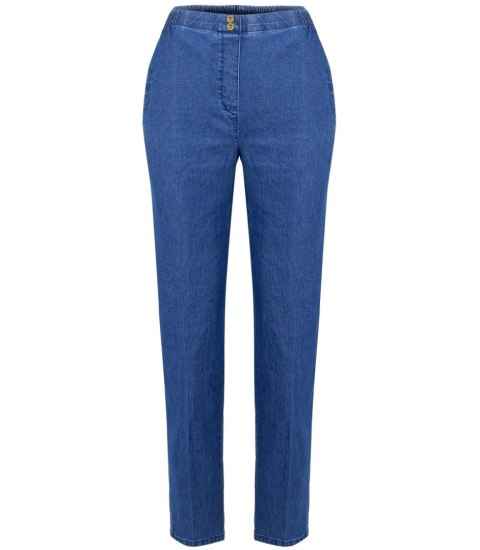 Wygodne elastyczne spodnie na gumkę plus size Eleganckie LAMBADA (Niebieski) 46 Wygodne elastyczne spodnie na gumkę plus size Eleganckie LAMBADA (Niebieski) 46