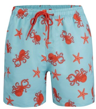 Spodenki szorty kąpielowe w morskie wzory print all over (Wielokolorowy || Niebieski) 3XL (46)