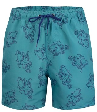 Spodenki szorty kąpielowe w morskie wzory print all over (Zielony || Wielokolorowy) XXL (44)