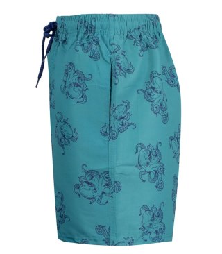 Spodenki szorty kąpielowe w morskie wzory print all over (Zielony || Wielokolorowy) XXL (44)