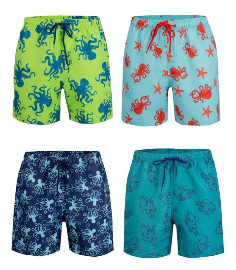 Spodenki szorty kąpielowe w morskie wzory print all over (Zielony || Wielokolorowy) XXL (44) Spodenki szorty kąpielowe w morskie wzory print all over (Zielony || Wielokolorowy) XXL (44)