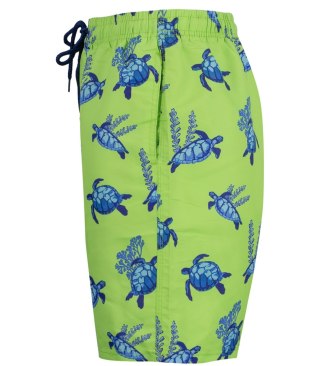Spodenki szorty kąpielowe w morskie wzory print all over (Zielony || Wielokolorowy) M (38)