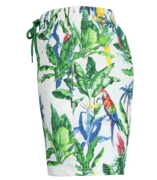 Spodenki szorty kąpielowe w tropikalne wzory print all over (Wielokolorowy) XXL (44)