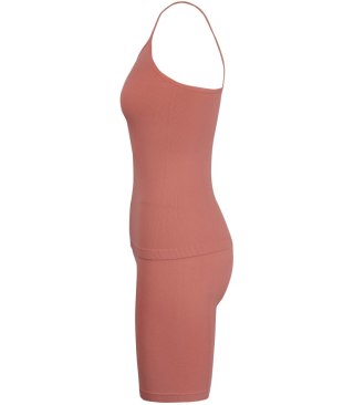 Sportowy zestaw komplet legginsy + top na ramiączka TULLY (Różowy) 4XL/5XL
