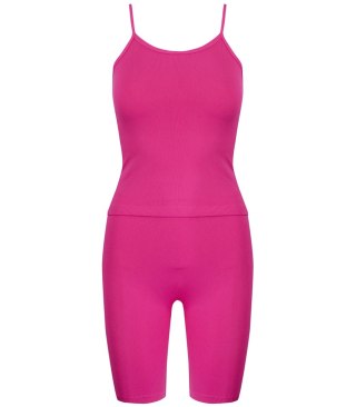 Sportowy zestaw komplet legginsy + top na ramiączka TULLY (Różowy) L/XL
