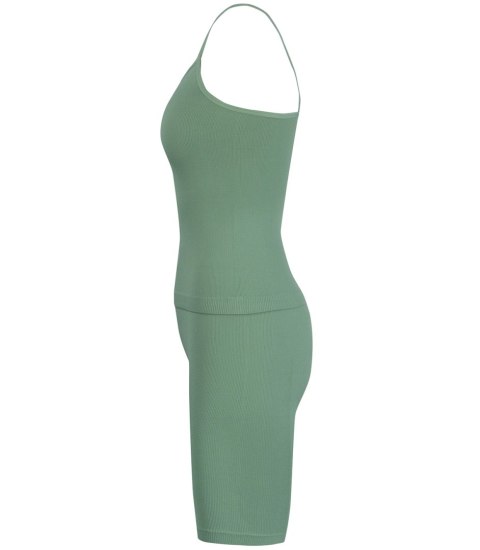 Sportowy zestaw komplet legginsy + top na ramiączka TULLY (Zielony) 2XL/3XL