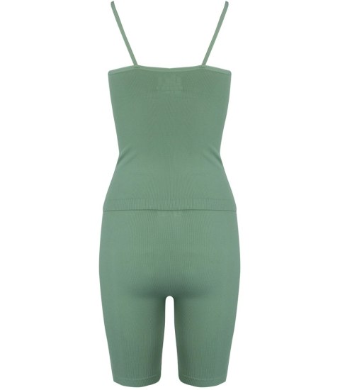 Sportowy zestaw komplet legginsy + top na ramiączka TULLY (Zielony) 2XL/3XL