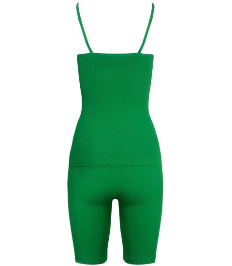 Sportowy zestaw komplet legginsy + top na ramiączka TULLY (Zielony) 4XL/5XL