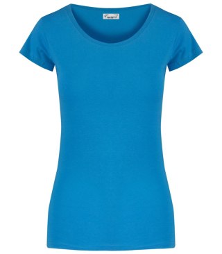 T-shirt koszulka krótki rękaw dopasowanyy krój okrągły dekolt ELIZA (Niebieski) M (38)