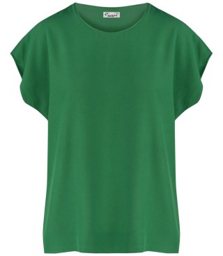 T-shirt pudełkowy bluzka damska bez szwów basic SARA (Zielony) 42