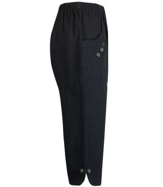 Wygodne elastyczne spodnie 3/4 rybaczki na gumkę plus size DORIS (Czarny) 46