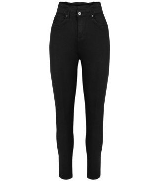 Wygodne elastyczne spodnie JEANSY SKINNY FIT kolorowe Eleganckie ROSE (Czarny) 36