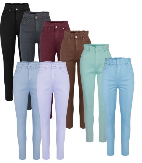 Wygodne elastyczne spodnie JEANSY SKINNY FIT kolorowe Eleganckie ROSE (Czerwony) 40 Wygodne elastyczne spodnie JEANSY SKINNY FIT kolorowe Eleganckie ROSE (Czerwony) 40