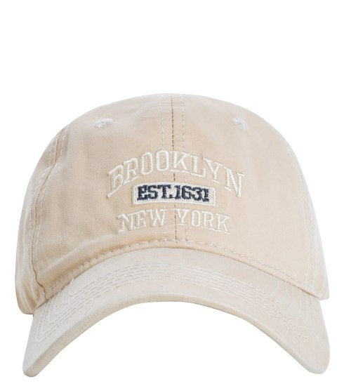 Czapka z daszkiem unisex z haftem BROOKLYN (Beżowy) Czapka z daszkiem unisex z haftem BROOKLYN (Beżowy)
