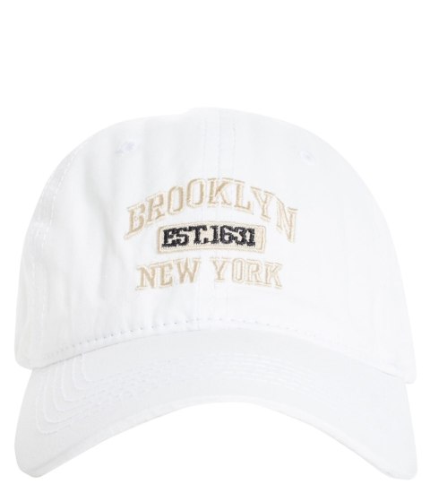 Czapka z daszkiem unisex z haftem BROOKLYN (Biały) Czapka z daszkiem unisex z haftem BROOKLYN (Biały)