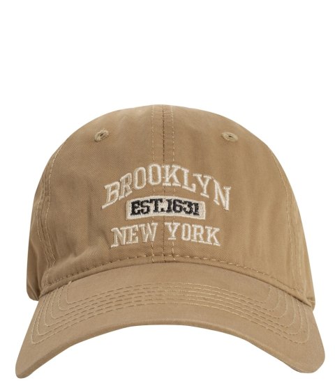 Czapka z daszkiem unisex z haftem BROOKLYN (Brązowy) Czapka z daszkiem unisex z haftem BROOKLYN (Brązowy)
