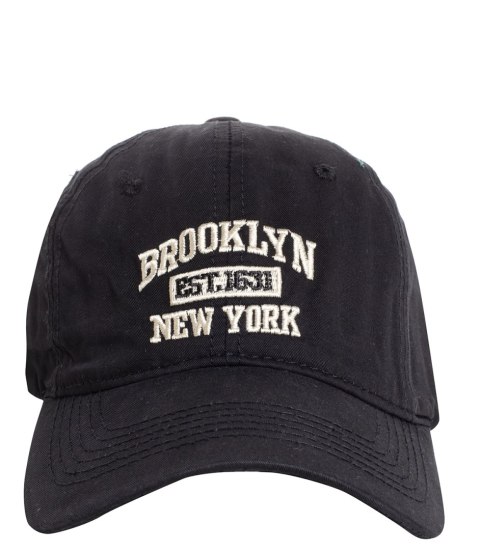Czapka z daszkiem unisex z haftem BROOKLYN (Czarny) Czapka z daszkiem unisex z haftem BROOKLYN (Czarny)