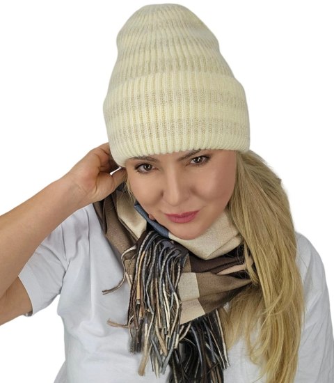 Ciepła czapka damska BEANIE zimowa jesienna jednokolorowa (Beżowy) Ciepła czapka damska BEANIE zimowa jesienna jednokolorowa (Beżowy)