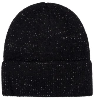 Ciepła czapka damska BEANIE zimowa jesienna jednokolorowa (Czarny)