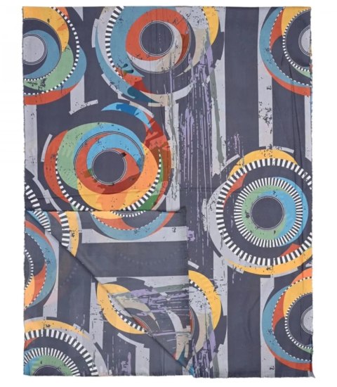 Ciepły stylowy szal szalik abstrakcyjny wzór kółka miękki gładki 180x75 cm (Szary || Wielokolorowy) Ciepły stylowy szal szalik abstrakcyjny wzór kółka miękki gładki 180x75 cm (Szary || Wielokolorowy)