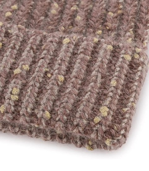 Ciepła czapka damska ze złotą nitką BEANIE zimowa jesienna (Brązowy || Złoty) Ciepła czapka damska ze złotą nitką BEANIE zimowa jesienna (Brązowy || Złoty)