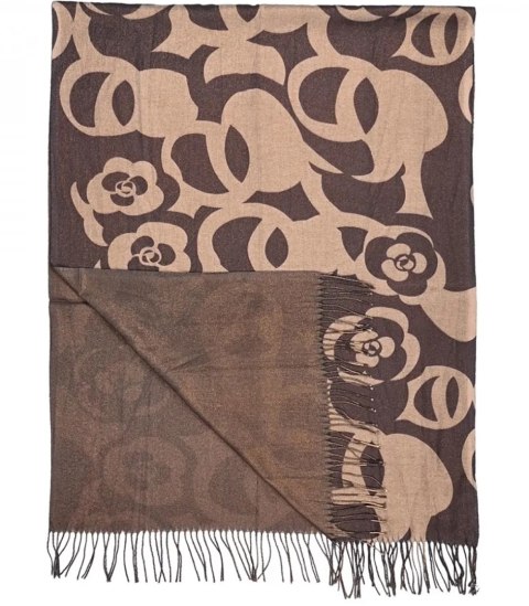 Ciepły stylowy szal szalik wzór kwiaty błyszcząca nitka miękki 180x70 cm (Brązowy || Wielokolorowy) Ciepły stylowy szal szalik wzór kwiaty błyszcząca nitka miękki 180x70 cm (Brązowy || Wielokolorowy)