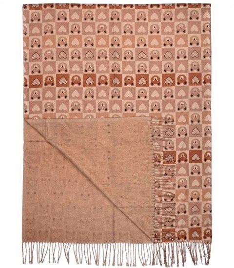 Ciepły stylowy szal szalik wzór w misie błyszcząca nitka miękki 180x70 cm (Wielokolorowy || Beżowy) Ciepły stylowy szal szalik wzór w misie błyszcząca nitka miękki 180x70 cm (Wielokolorowy || Beżowy)