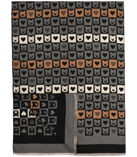 Ciepły stylowy szal szalik wzór w misie miękki gładki 180x65 cm (Wielokolorowy || Czarny) Ciepły stylowy szal szalik wzór w misie miękki gładki 180x65 cm (Wielokolorowy || Czarny)