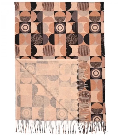 Ciepły szal szalik wzór geometryczne koła błyszcząca nitka 180x70 cm (Wielokolorowy || Beżowy) Ciepły szal szalik wzór geometryczne koła błyszcząca nitka 180x70 cm (Wielokolorowy || Beżowy)