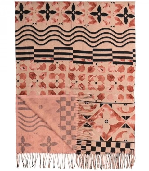 Ciepły szal szalik wzór mozaika błyszcząca nitka miękki gładki 180x70 cm (Różowy || Wielokolorowy) Ciepły szal szalik wzór mozaika błyszcząca nitka miękki gładki 180x70 cm (Różowy || Wielokolorowy)